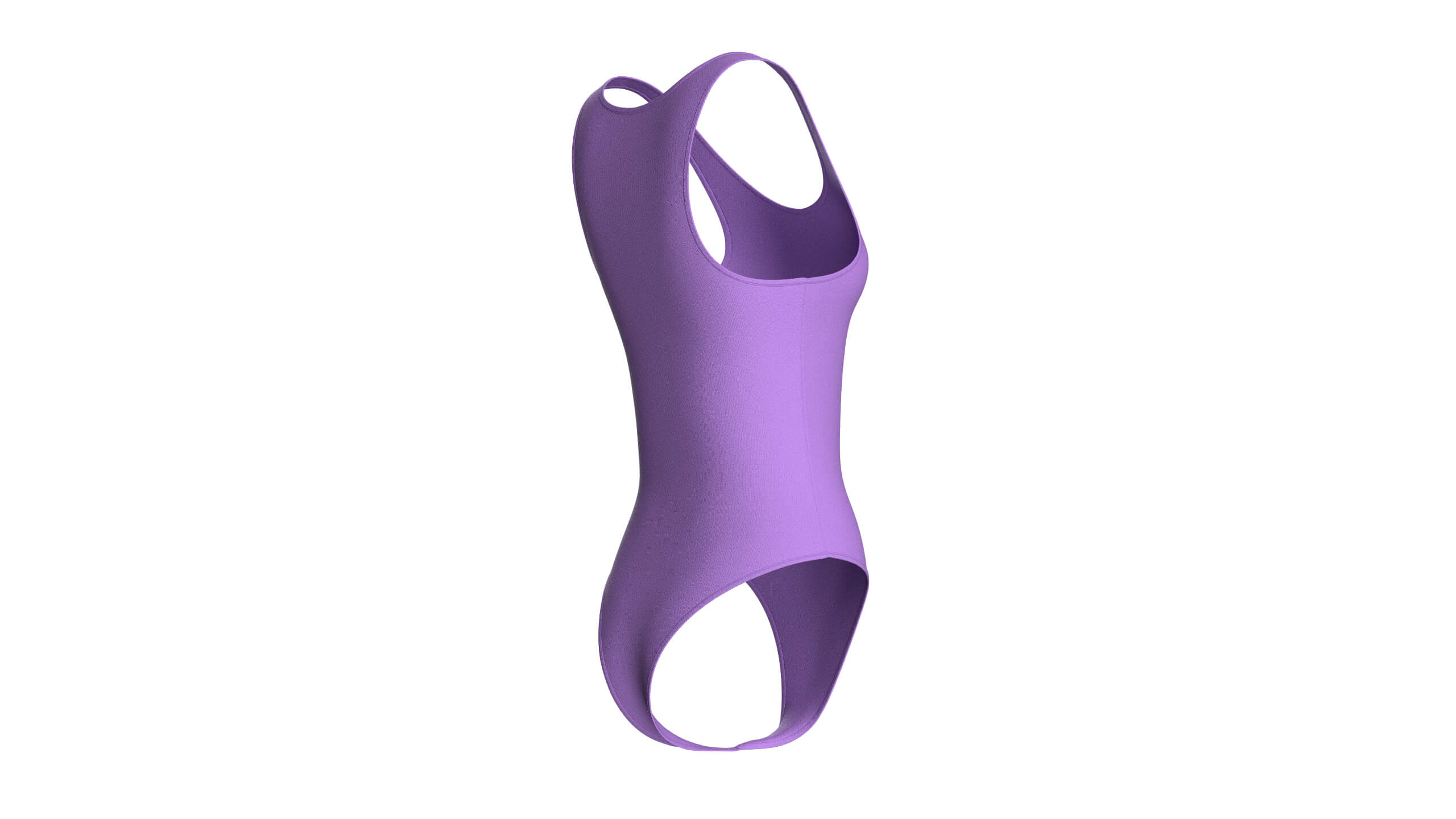 Girls Sleeveless High-Cut Bodysuit 3D Model