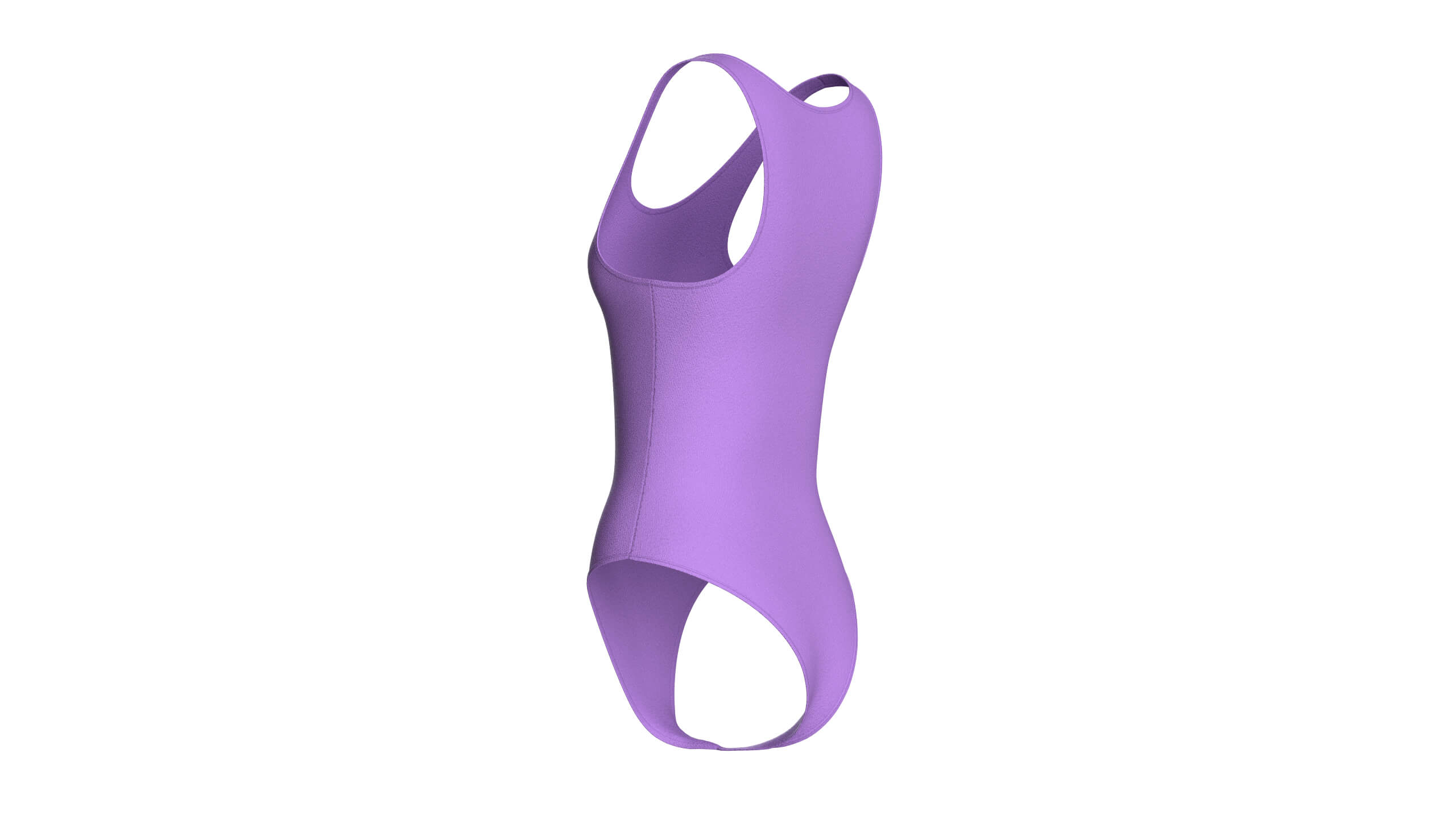 Girls Sleeveless High-Cut Bodysuit 3D Model