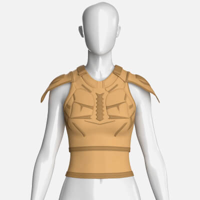 Girls Sleeveless Top with Shoulder Pauldrons