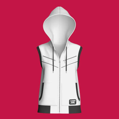 Girls Sleeveless Zip-Up Hoodie With Patch