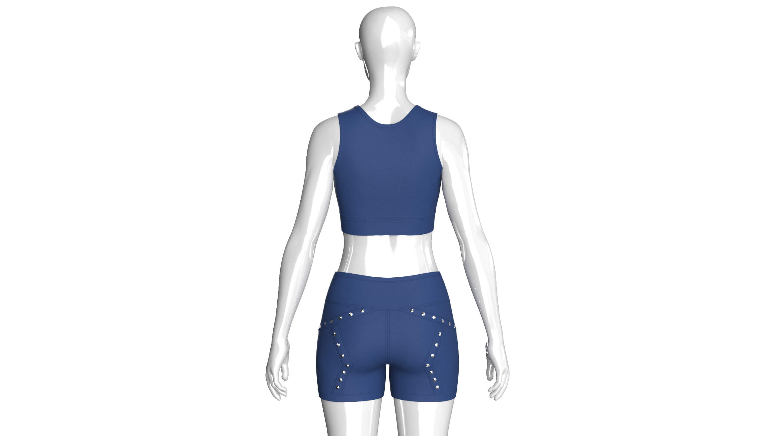 Girls Snap Strap Crop Top with Wrap Waist Shorts 3D Model