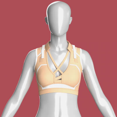 Girls Sports Bra with White Tactical Harness