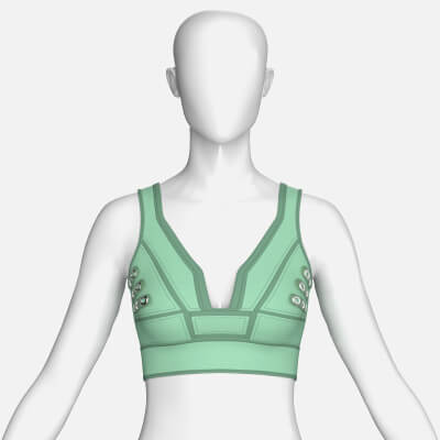 Girls Sports Bralette Top with Eyelets