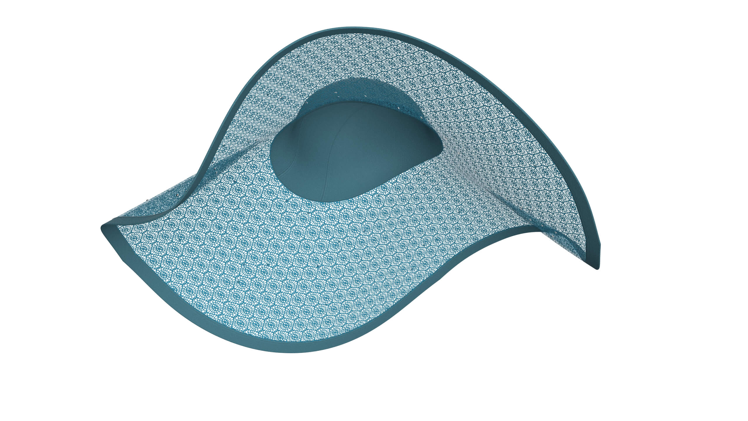Girls Sun Hat with Lace Patterned 3D Model