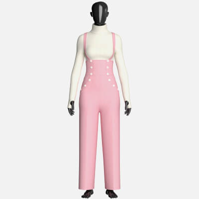 Girls Suspender Trousers with Sweater Outfit