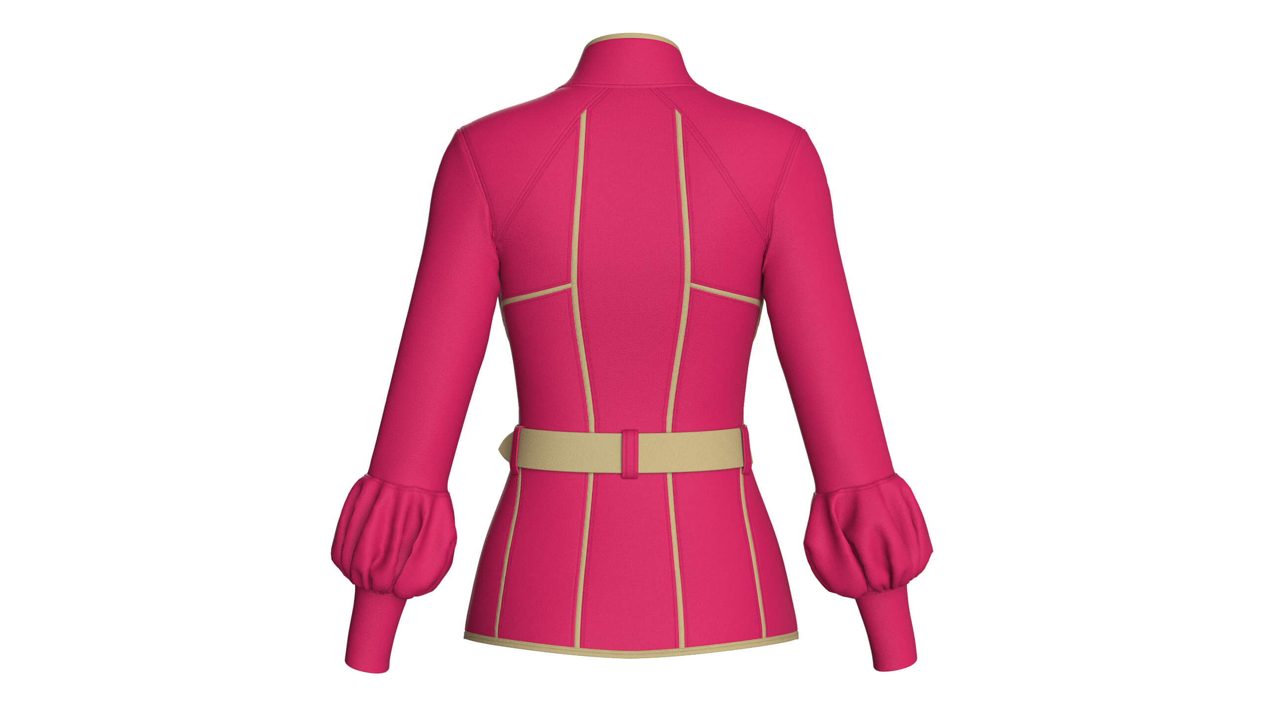 Girls Tactical Full-Zip Jacket with Piping 3D Model