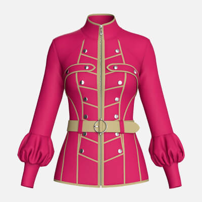Girls Tactical Full-Zip Jacket with Piping