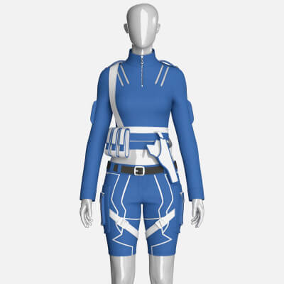 Girls Tactical Half-Zip Top with Cargo Shorts