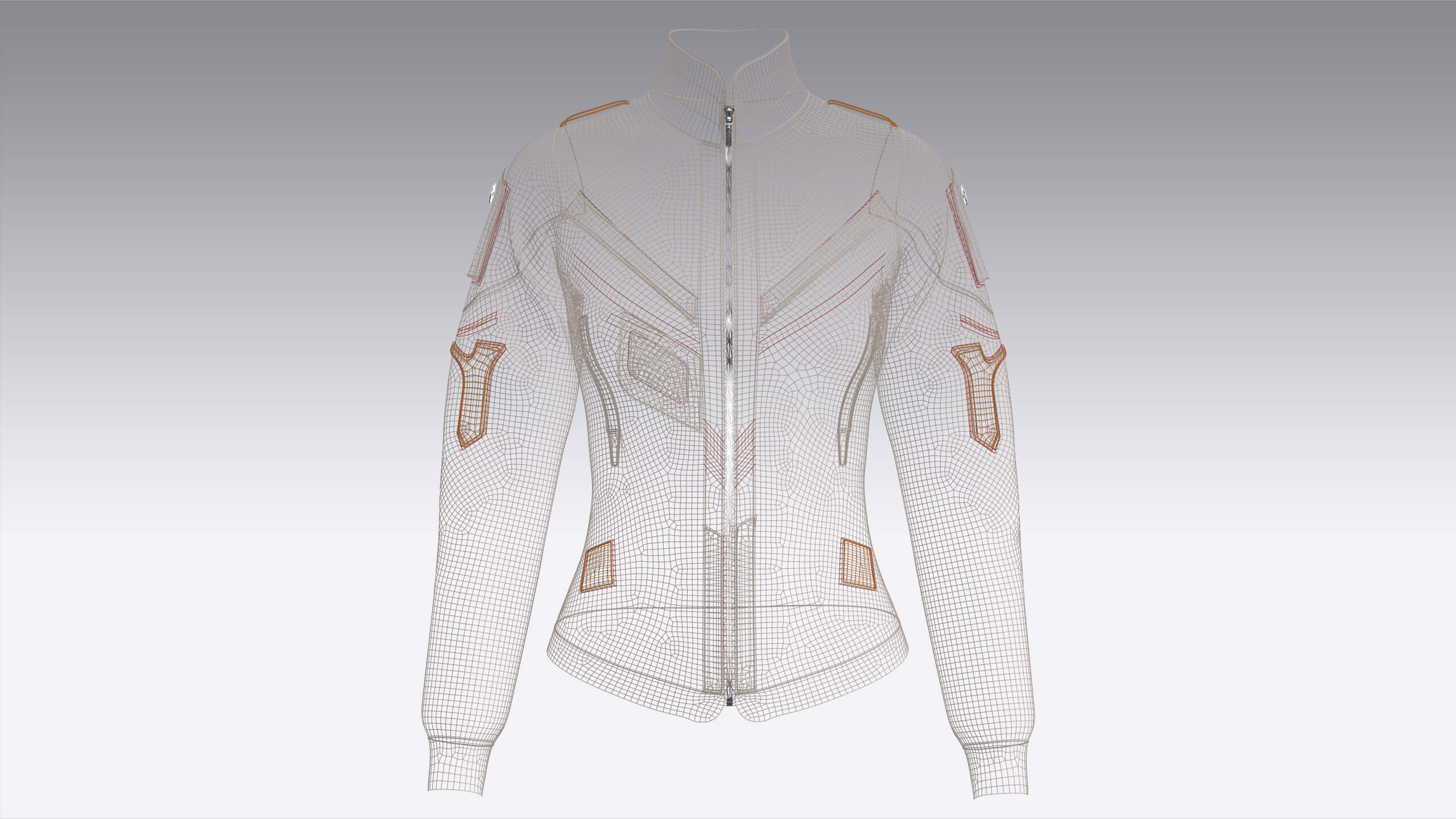 Girls Tactical Jacket with Flap Pocket 3D Model