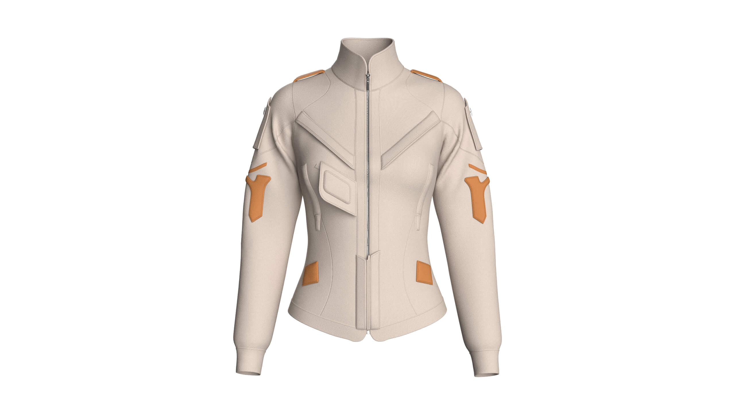 Girls Tactical Jacket with Flap Pocket 3D Model