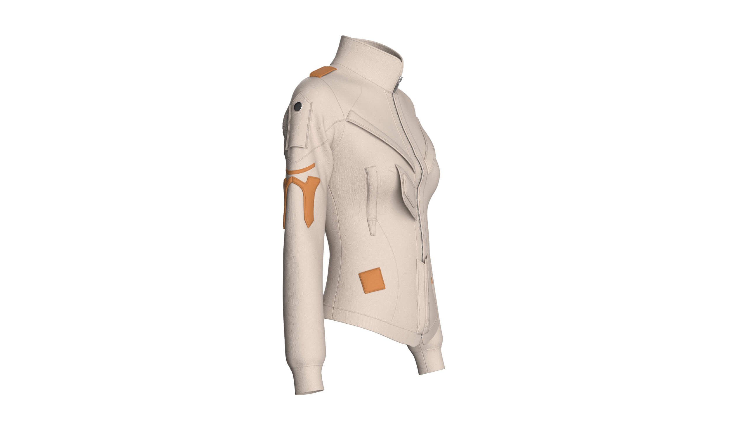 Girls Tactical Jacket with Flap Pocket 3D Model