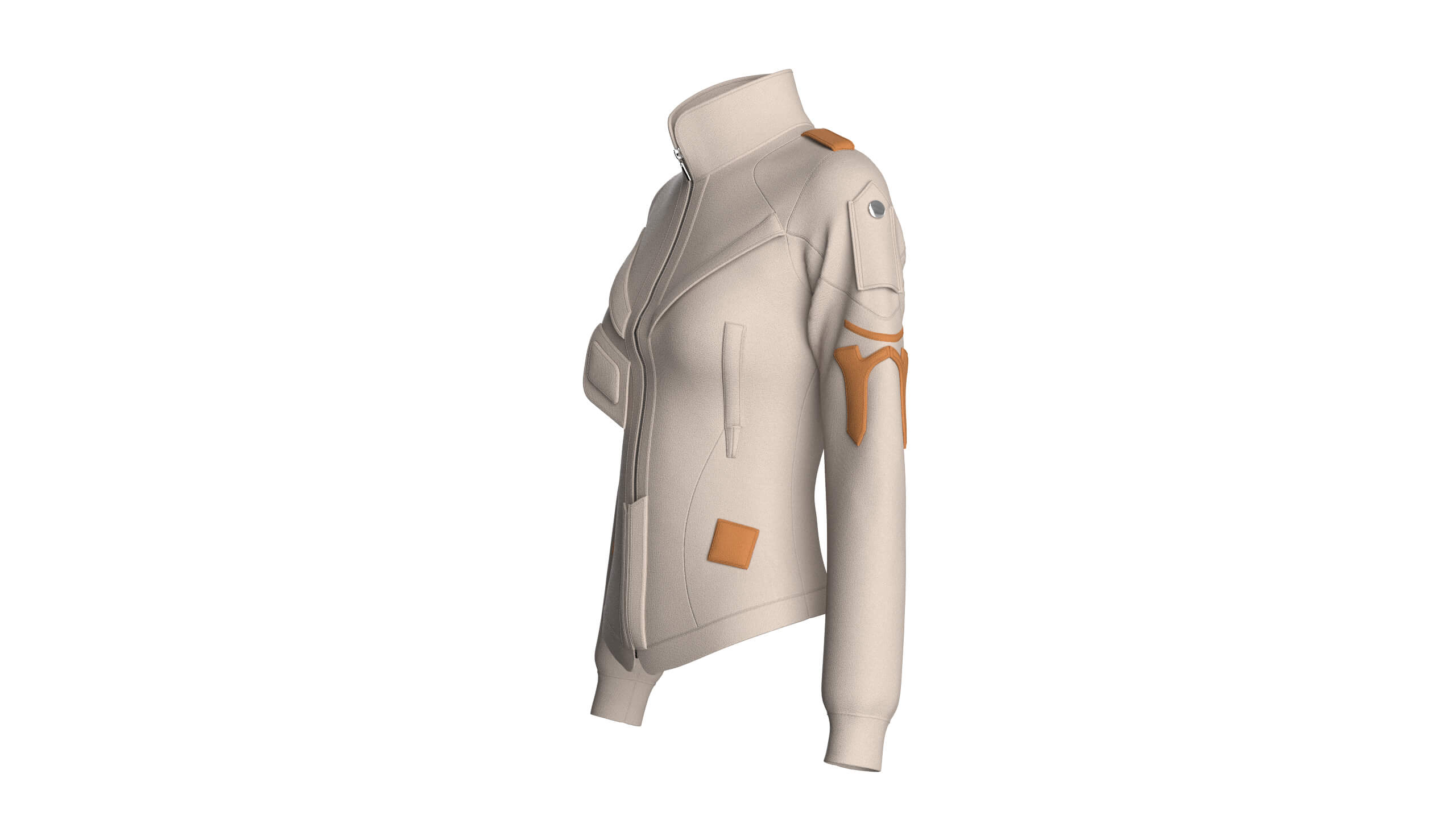 Girls Tactical Jacket with Flap Pocket 3D Model