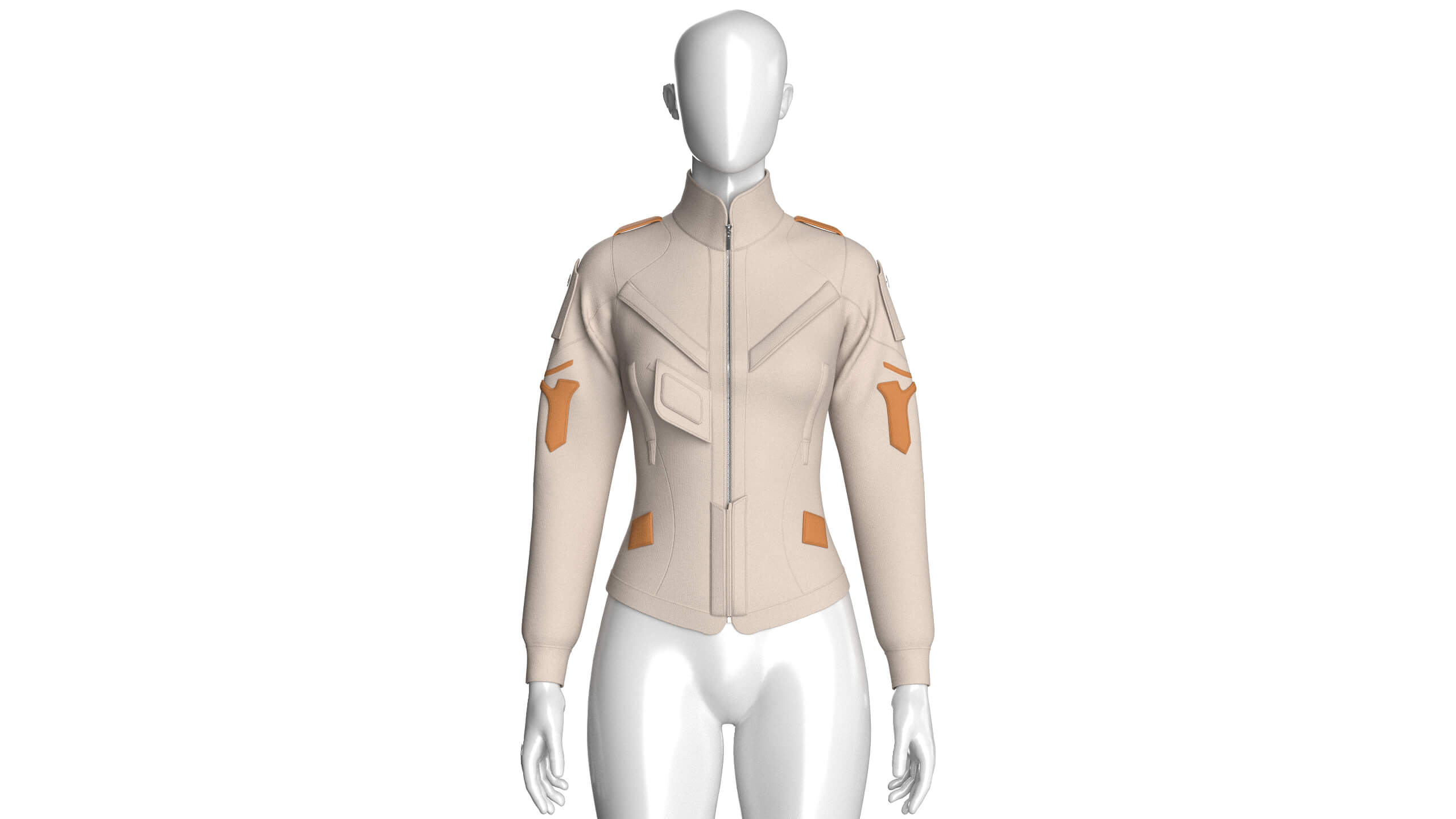 Girls Tactical Jacket with Flap Pocket 3D Model