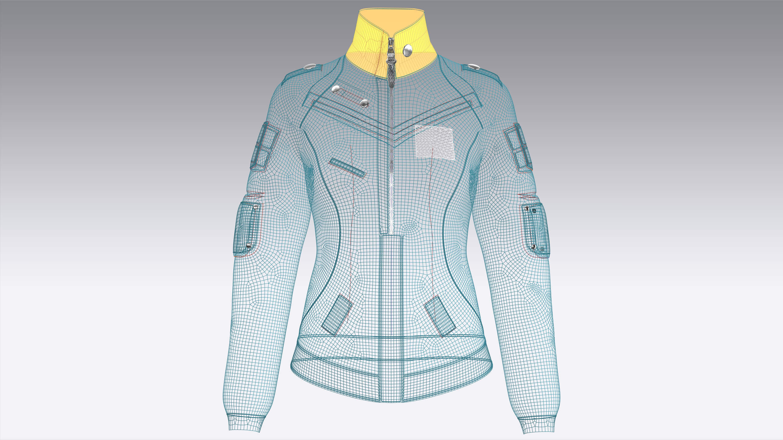 Girls Tactical Jacket with Graphic Print 3D Model