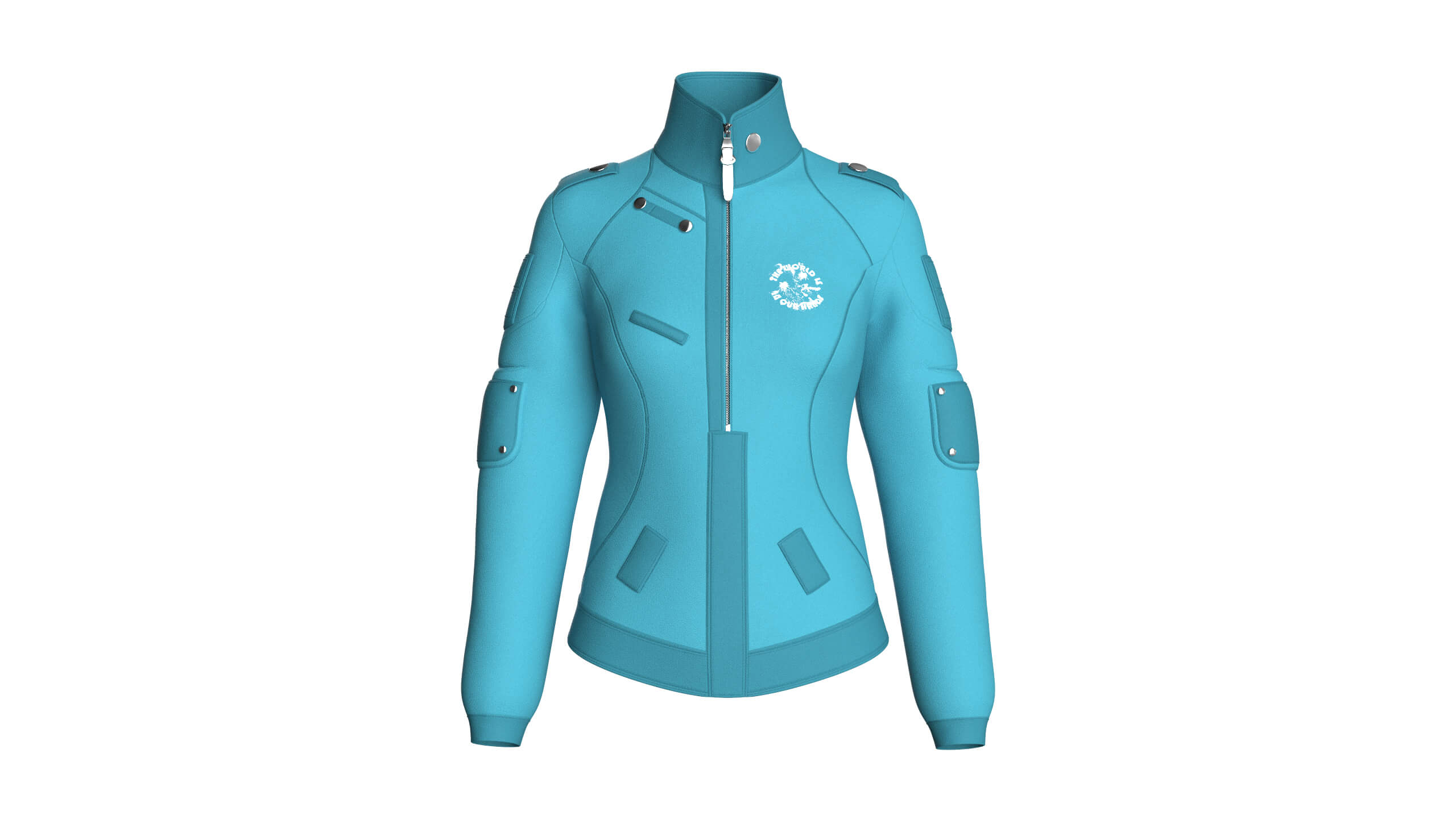 Girls Tactical Jacket with Graphic Print 3D Model