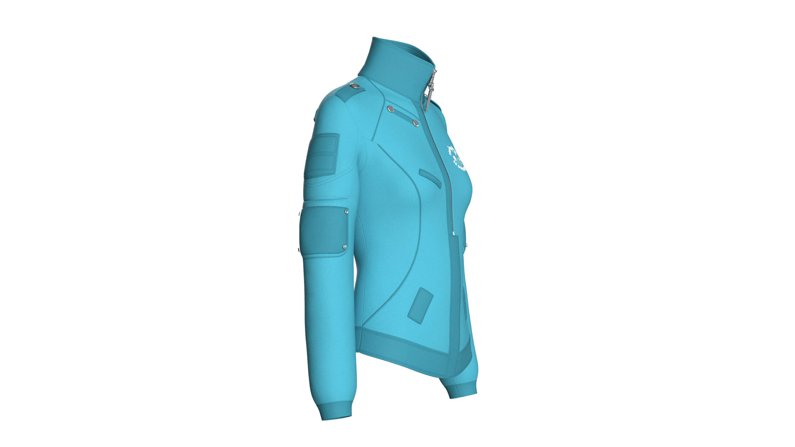 Girls Tactical Jacket with Graphic Print 3D Model