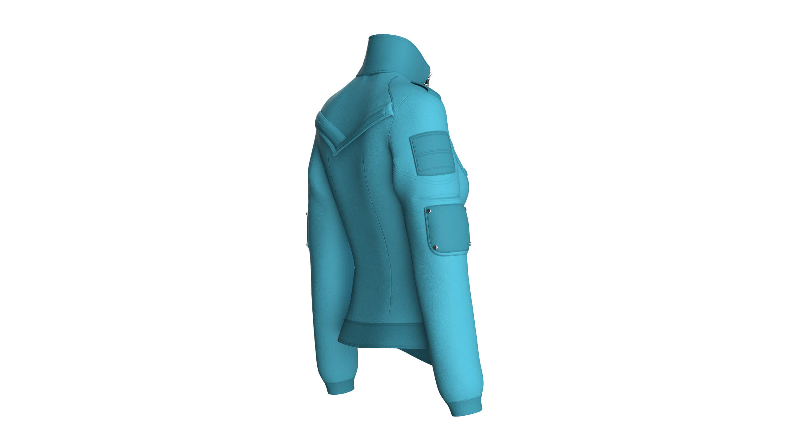 Girls Tactical Jacket with Graphic Print 3D Model