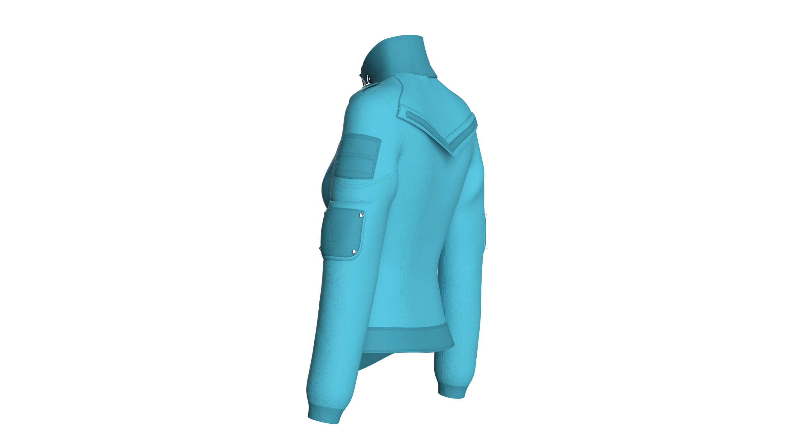 Girls Tactical Jacket with Graphic Print 3D Model