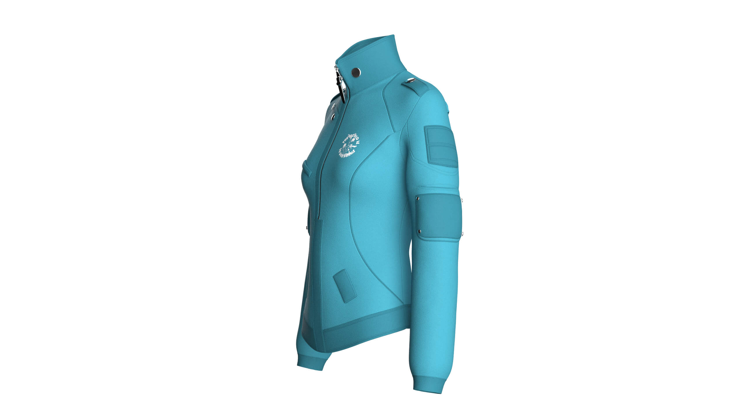 Girls Tactical Jacket with Graphic Print 3D Model
