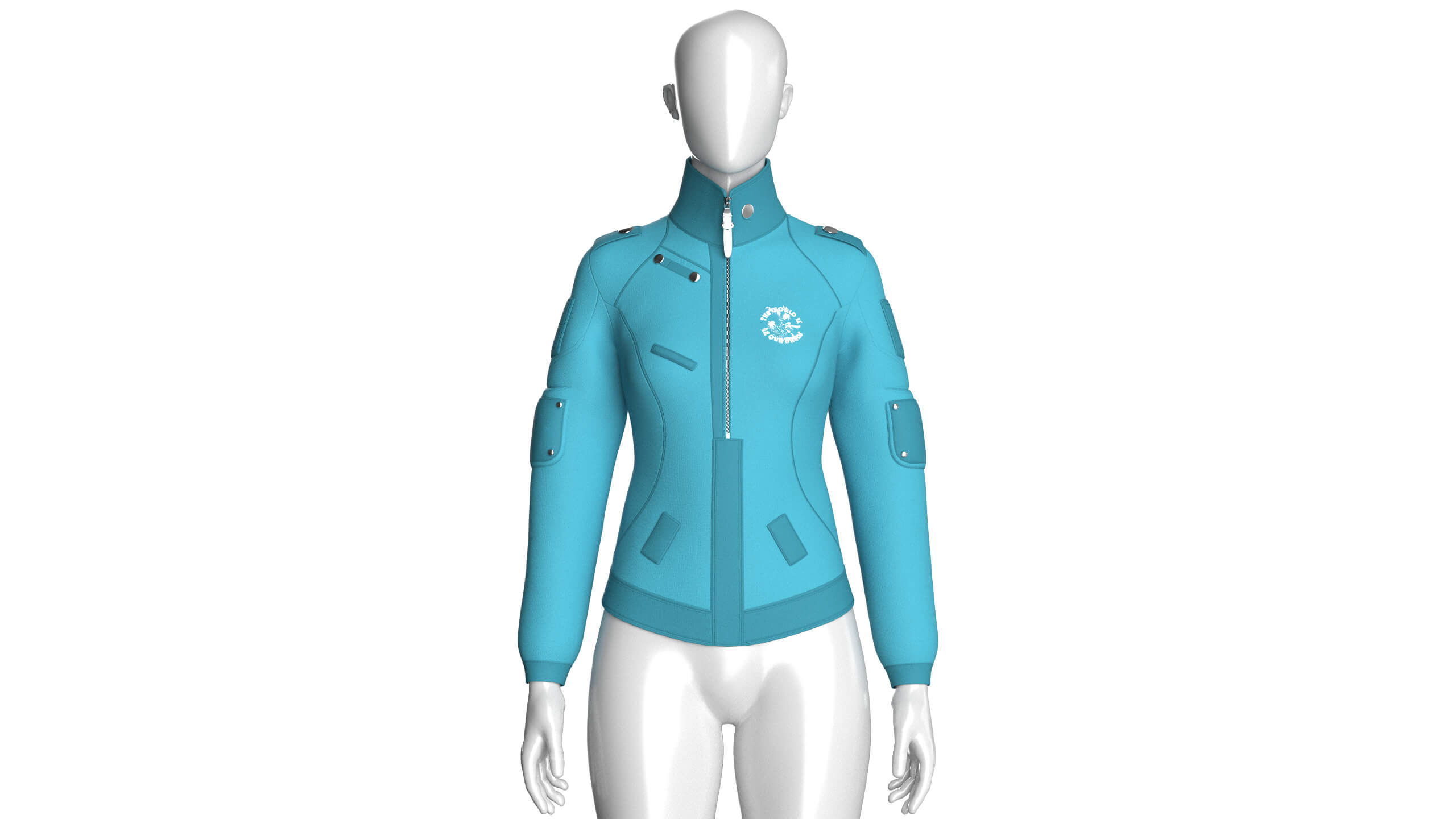 Girls Tactical Jacket with Graphic Print 3D Model