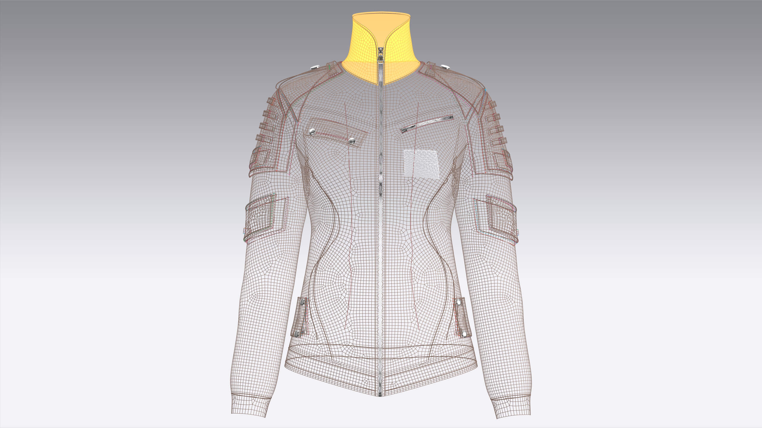 Girls Tactical Jacket with Logo Print 3D Model