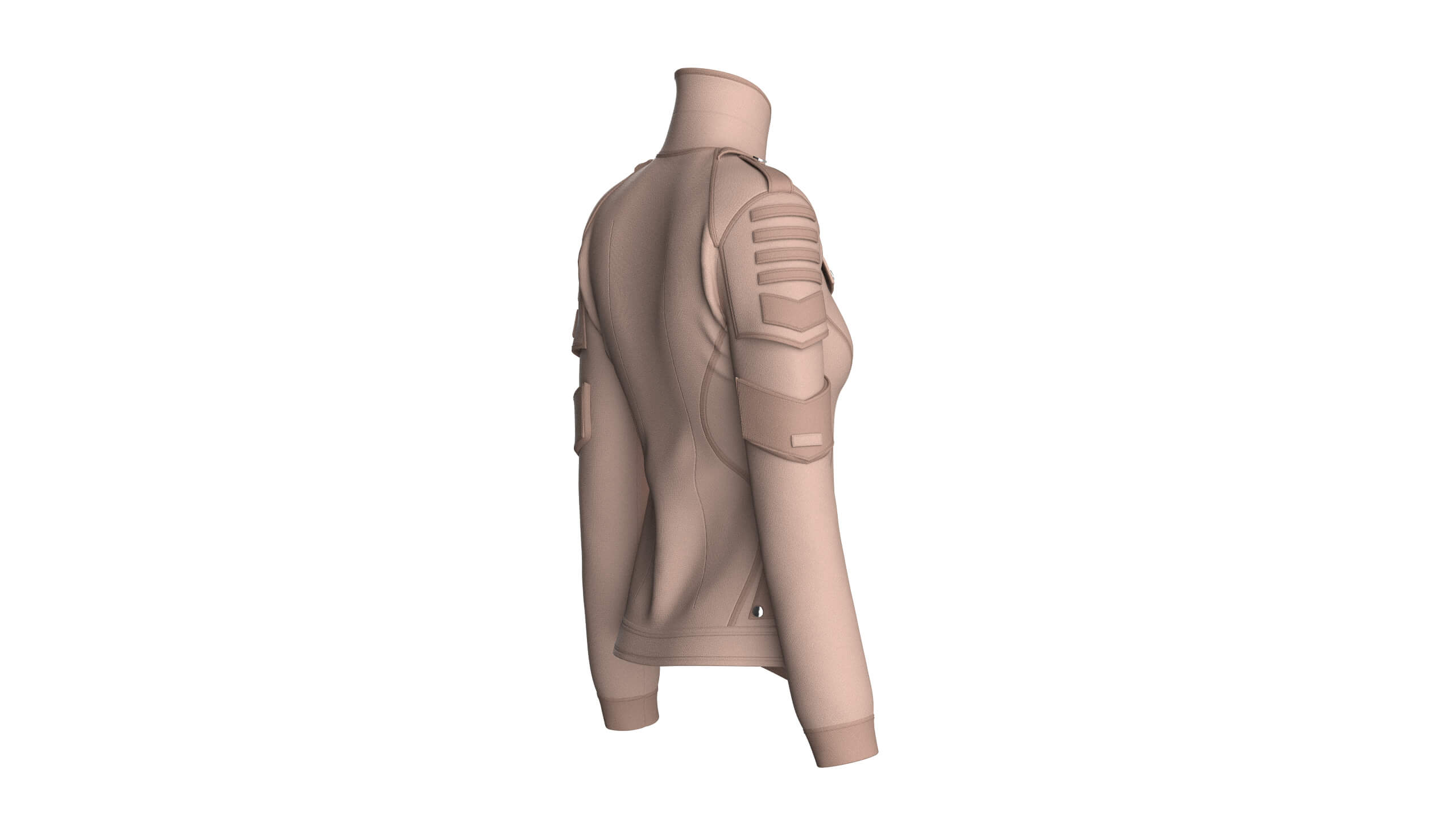 Girls Tactical Jacket with Logo Print 3D Model