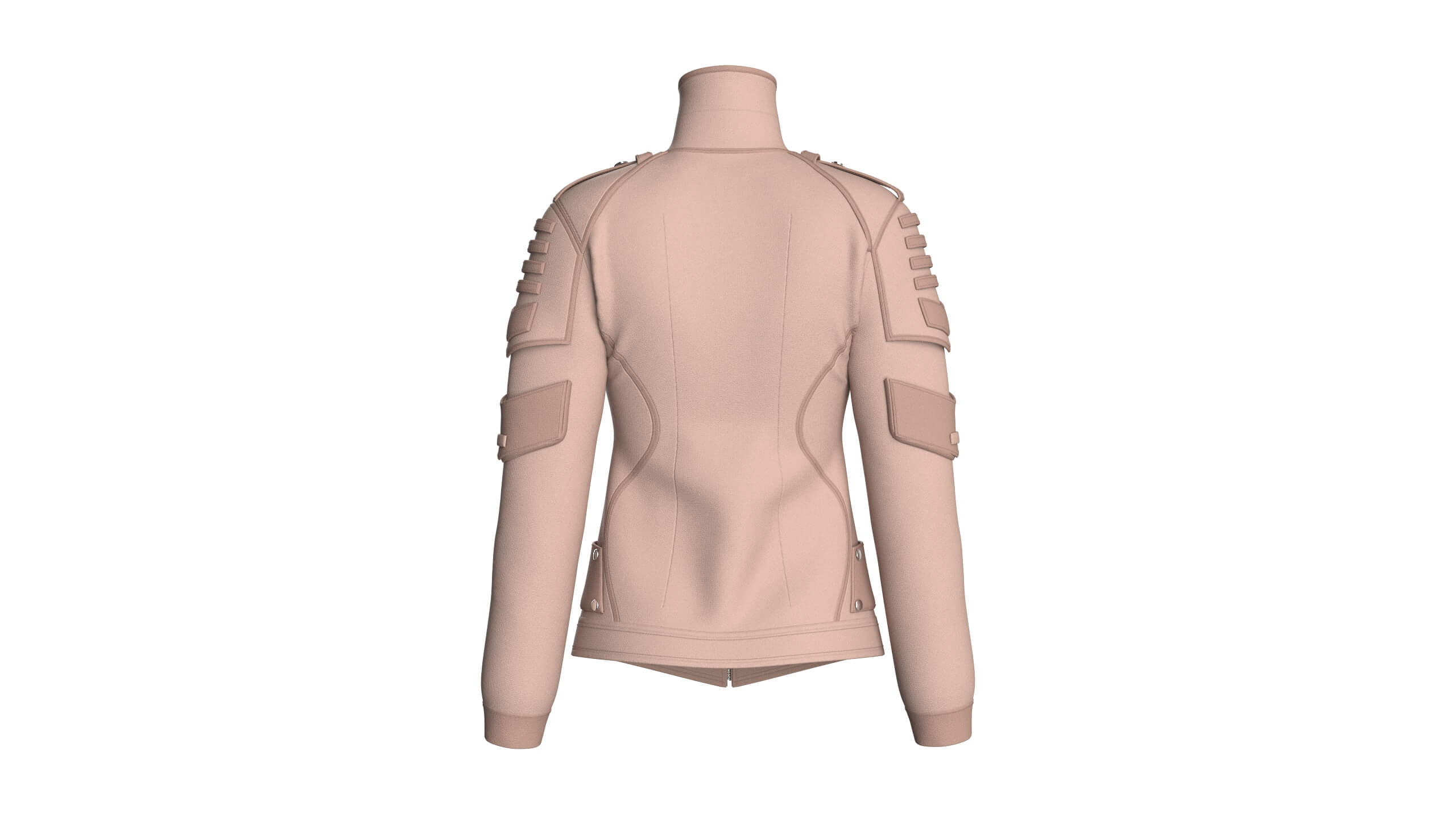 Girls Tactical Jacket with Logo Print 3D Model