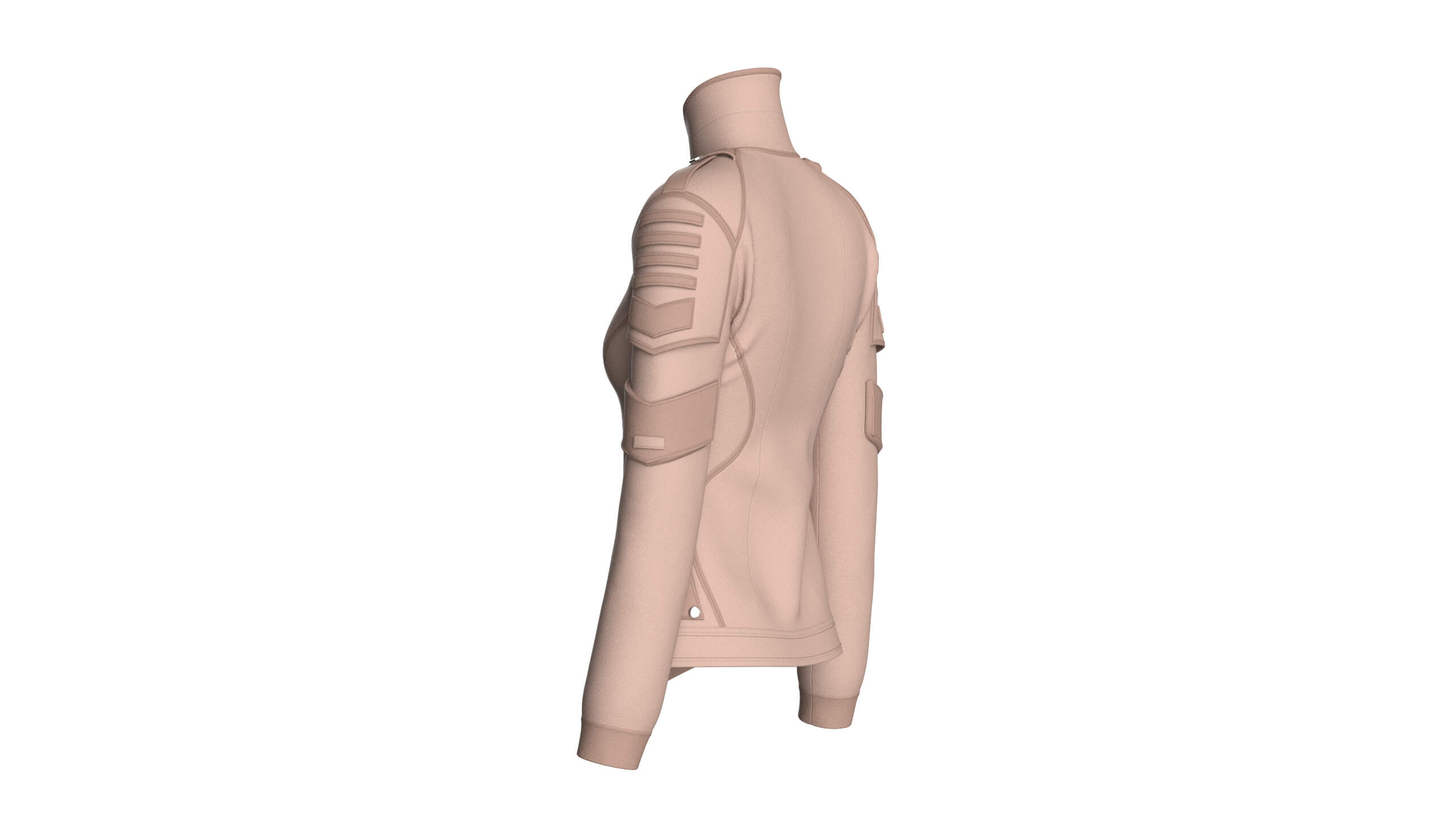 Girls Tactical Jacket with Logo Print 3D Model