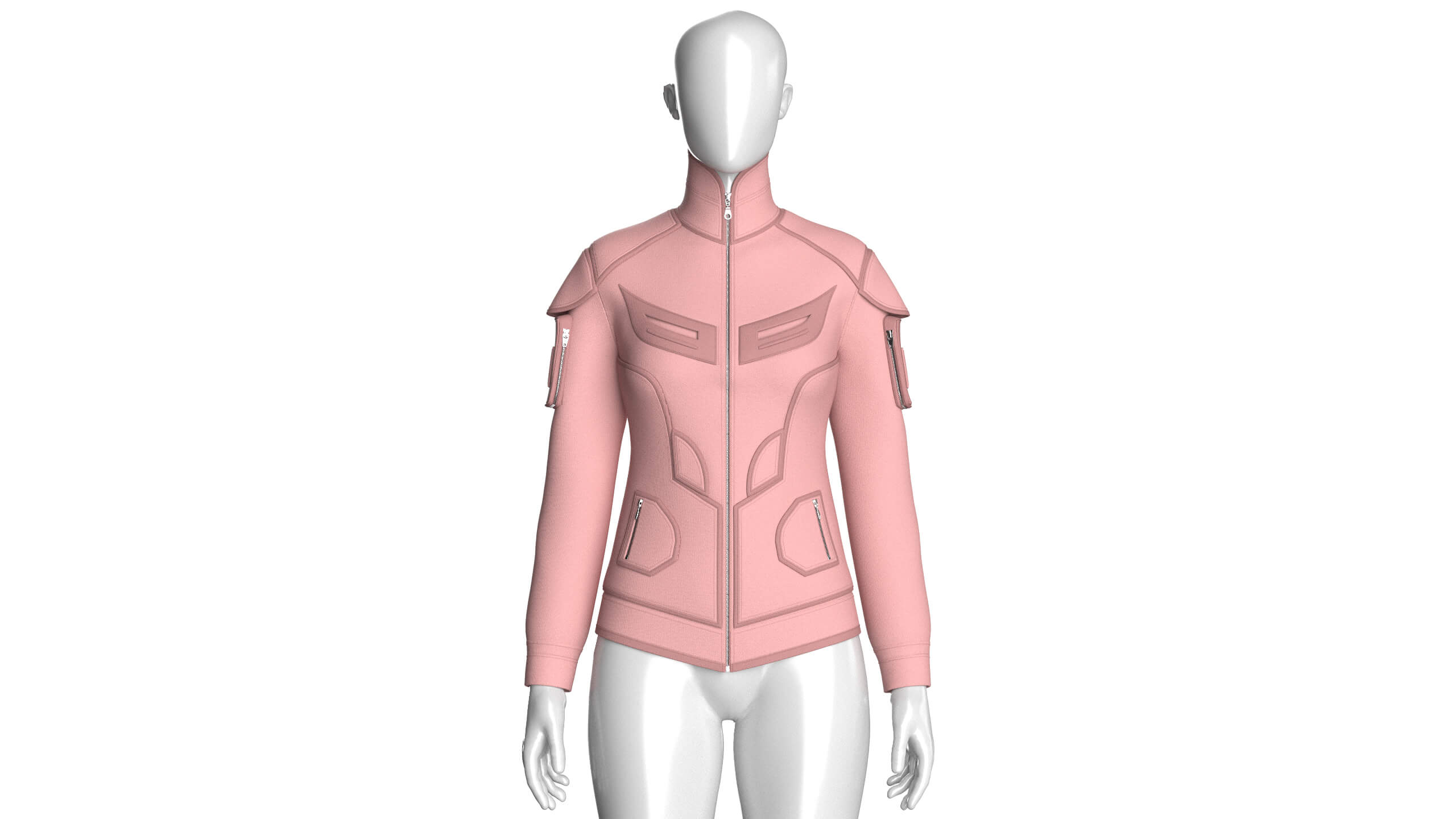 Girls Tactical Jacket with Zip Pocket 3D Model