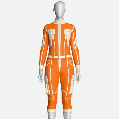 Girls Tactical Jumpsuit with Contrast Piping
