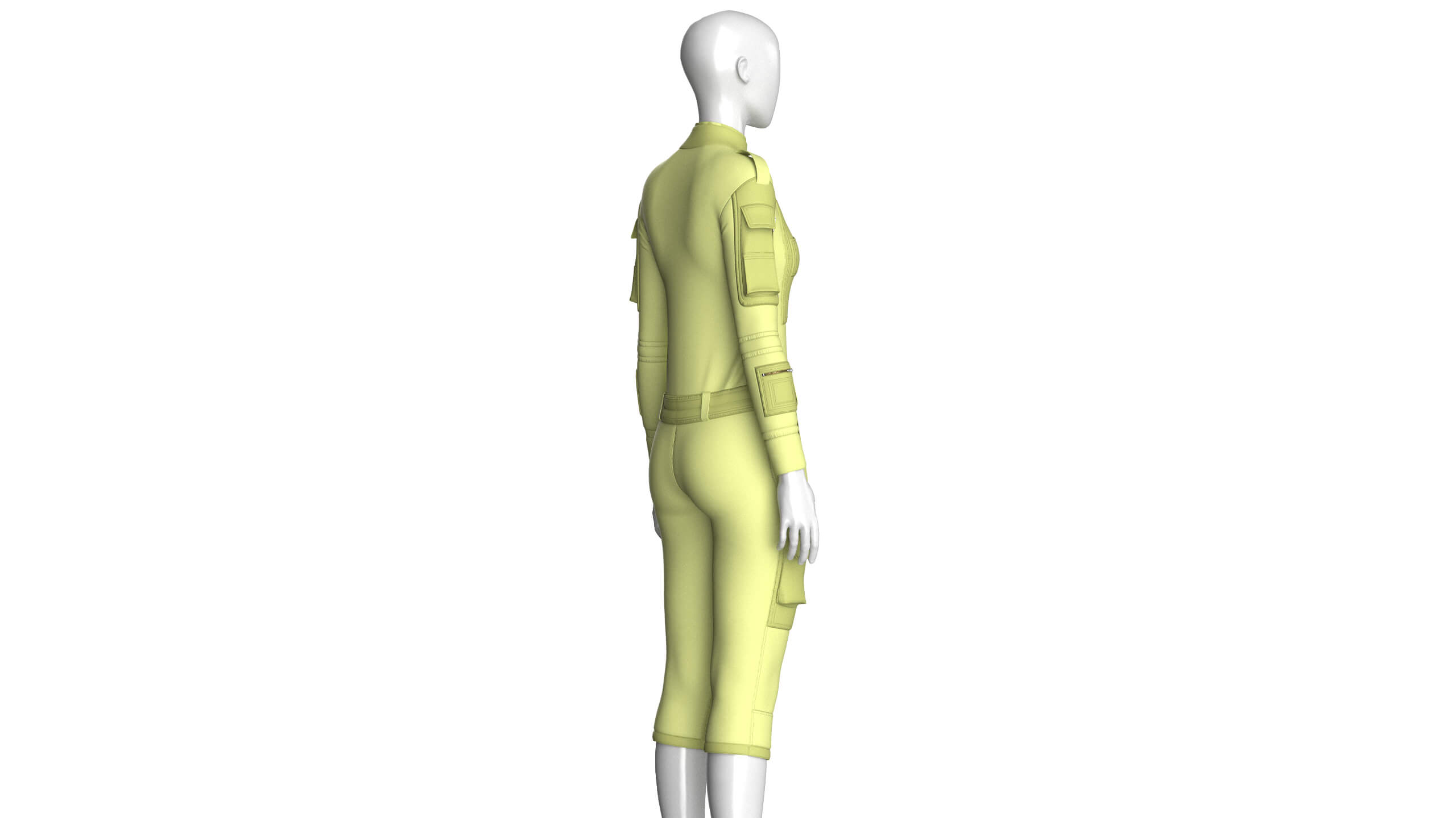 Girls Tactical Jumpsuit with Multi-Pocket 3D Model