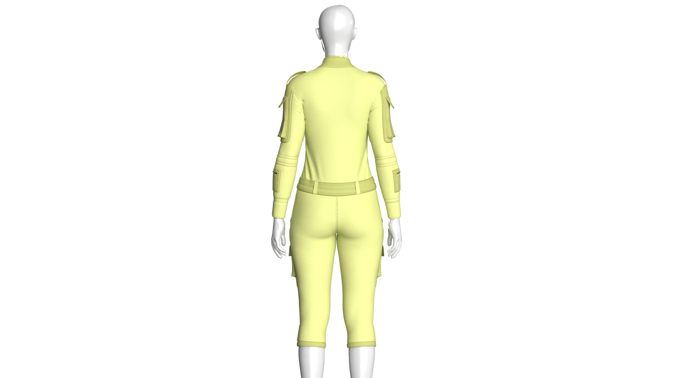Girls Tactical Jumpsuit with Multi-Pocket 3D Model