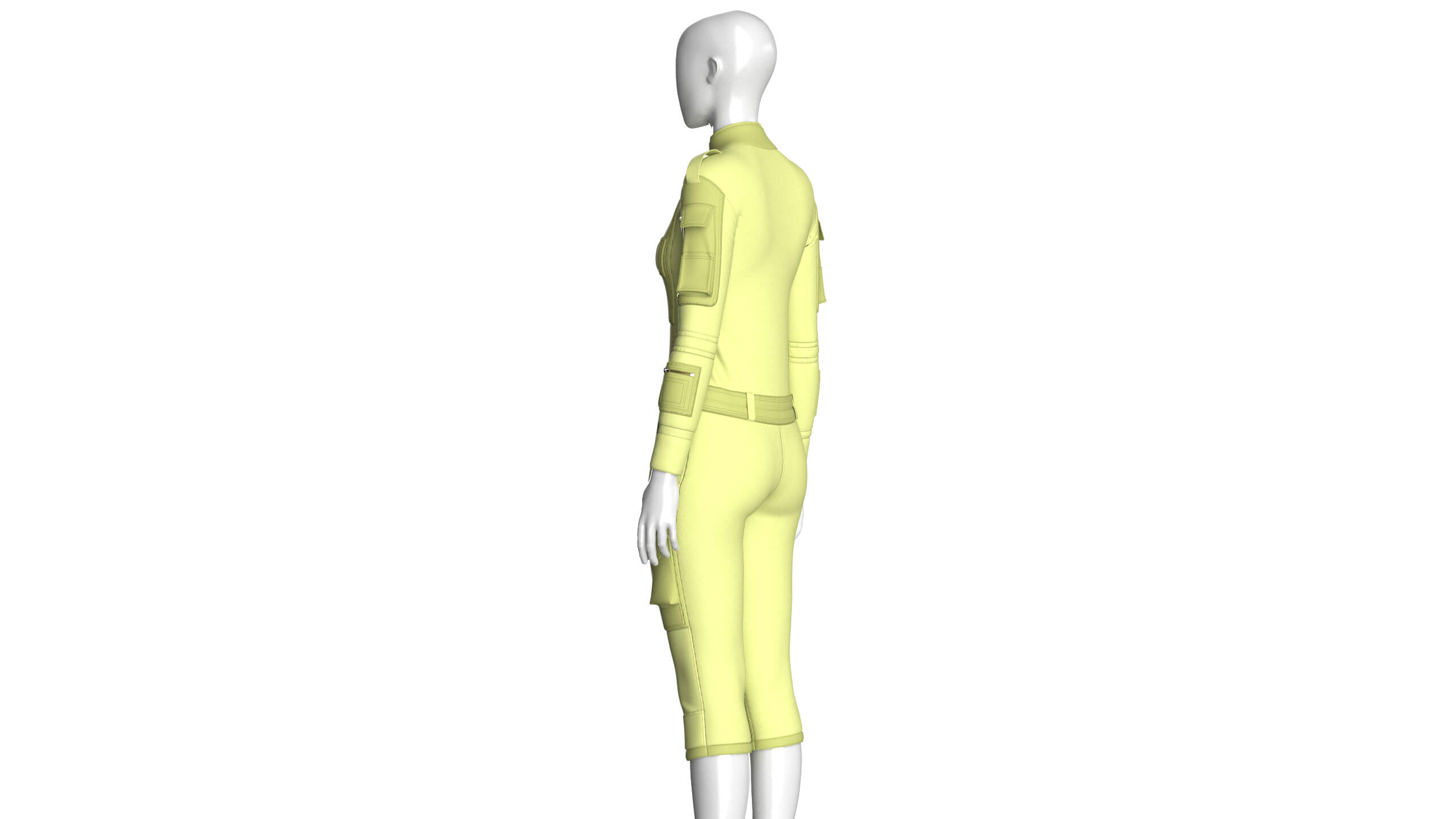 Girls Tactical Jumpsuit with Multi-Pocket 3D Model