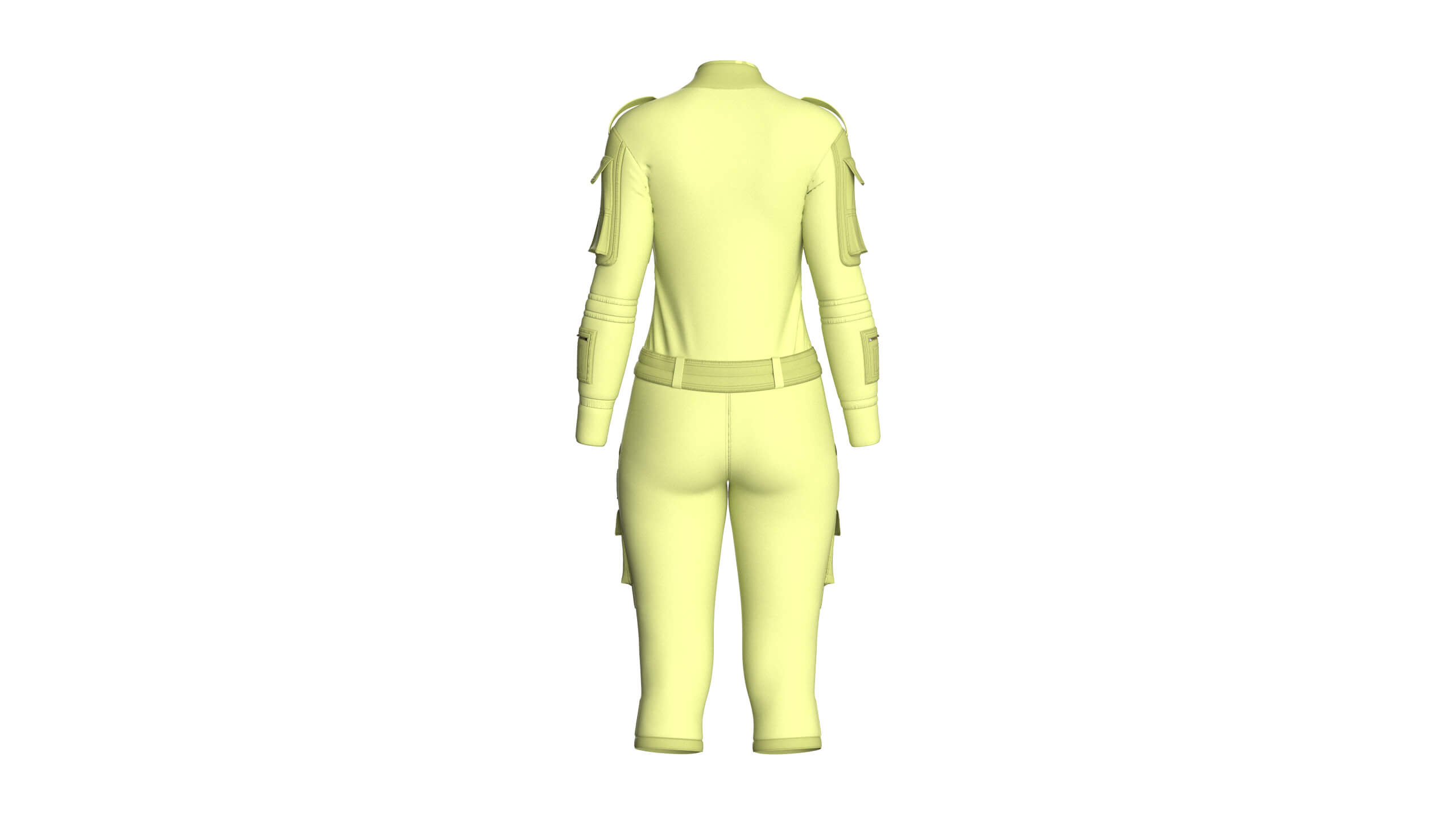 Girls Tactical Jumpsuit with Multi-Pocket 3D Model