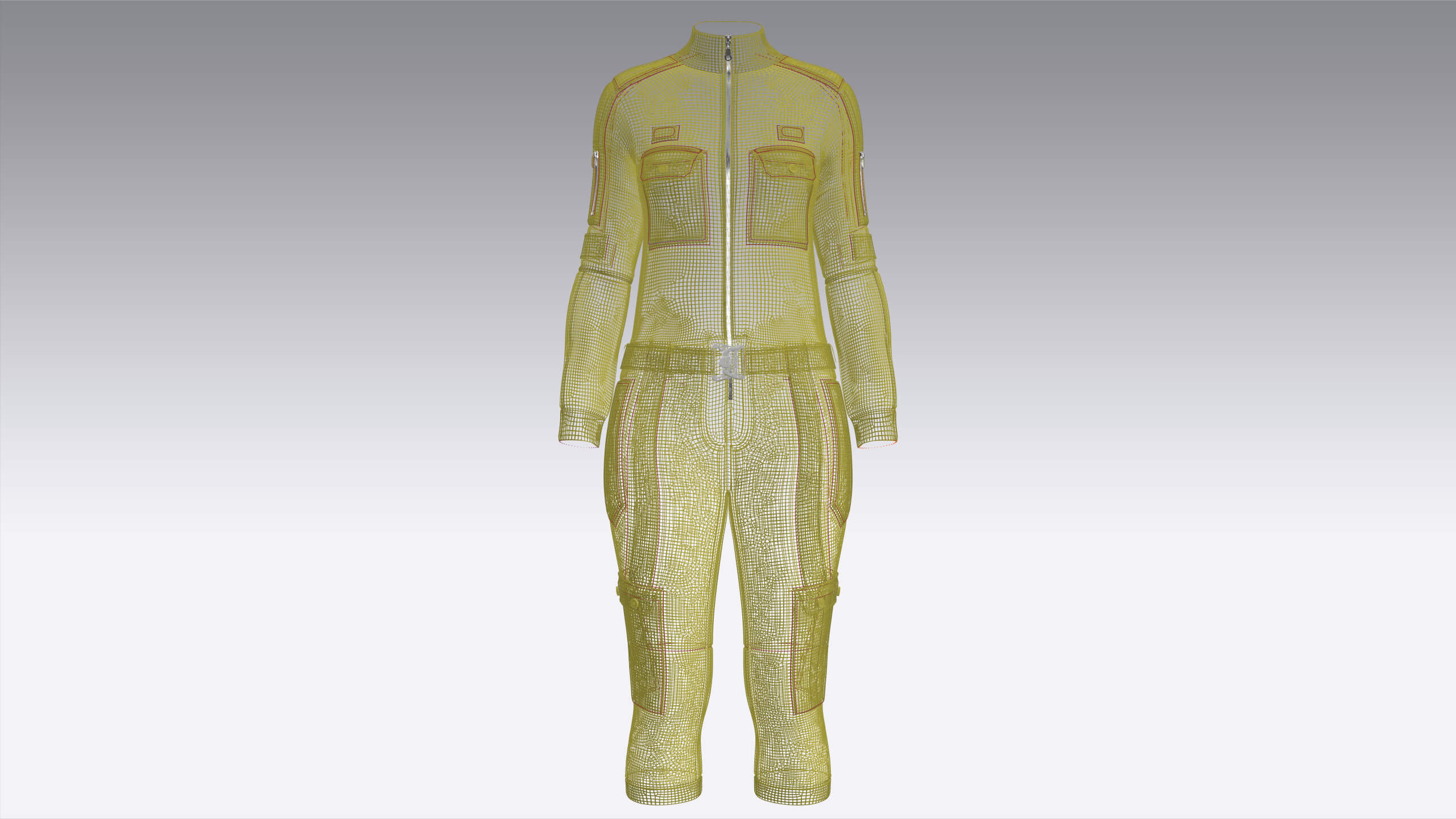 Girls Tactical Jumpsuit with Pockets 3D Model