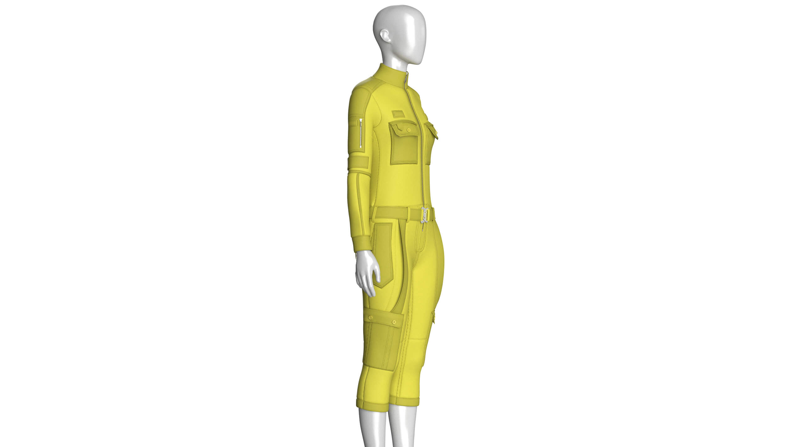 Girls Tactical Jumpsuit with Pockets 3D Model