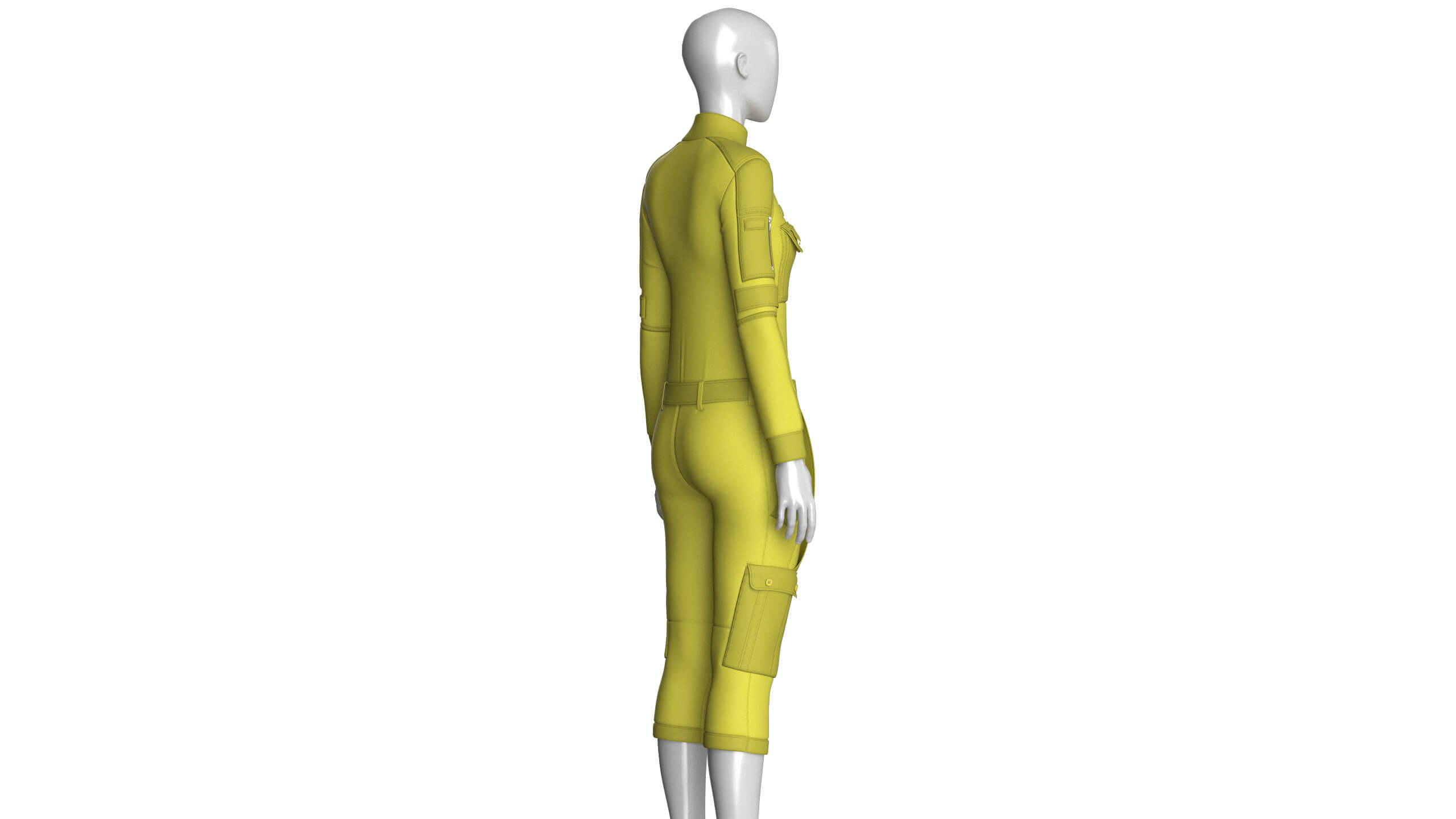 Girls Tactical Jumpsuit with Pockets 3D Model