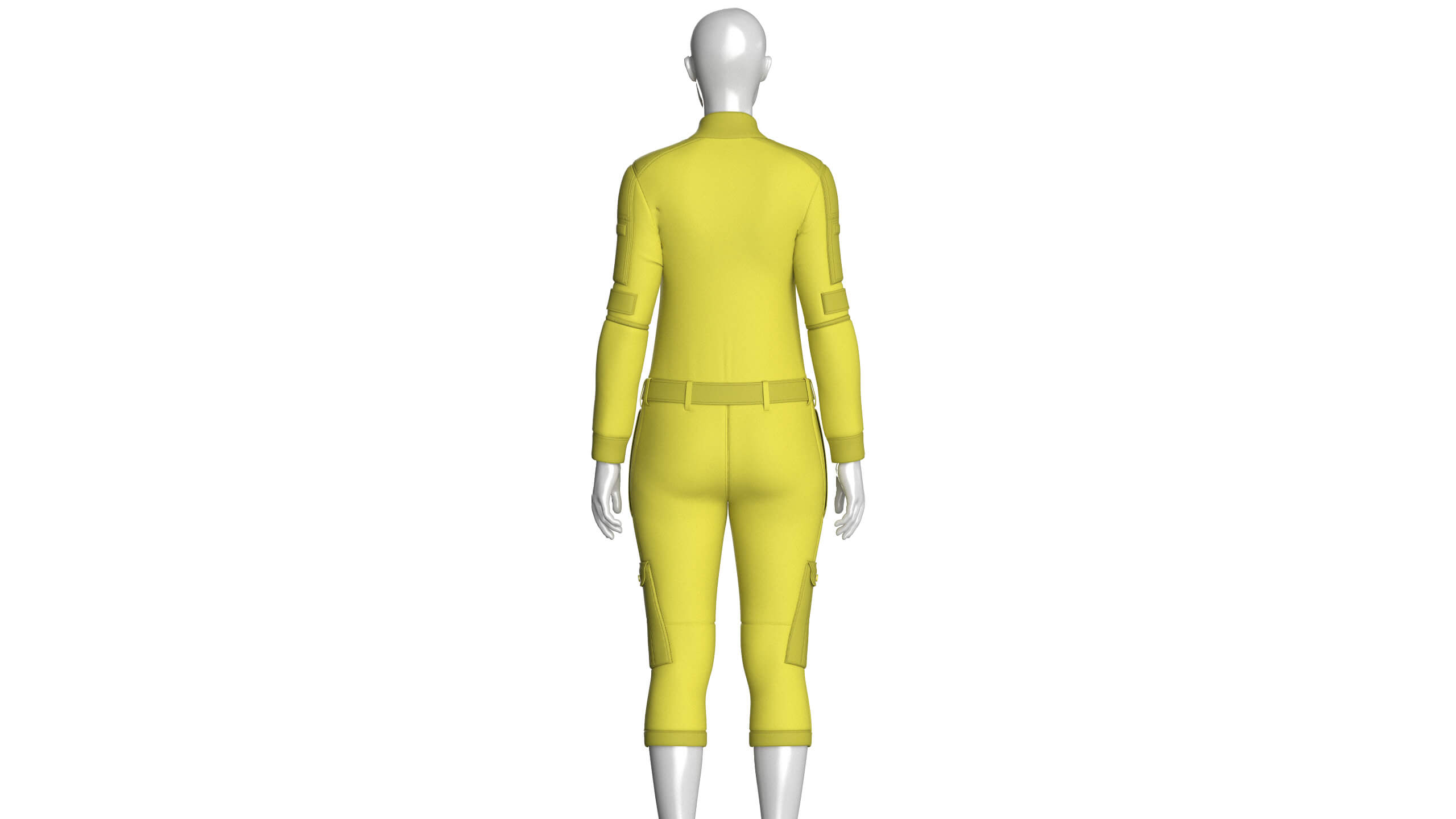 Girls Tactical Jumpsuit with Pockets 3D Model