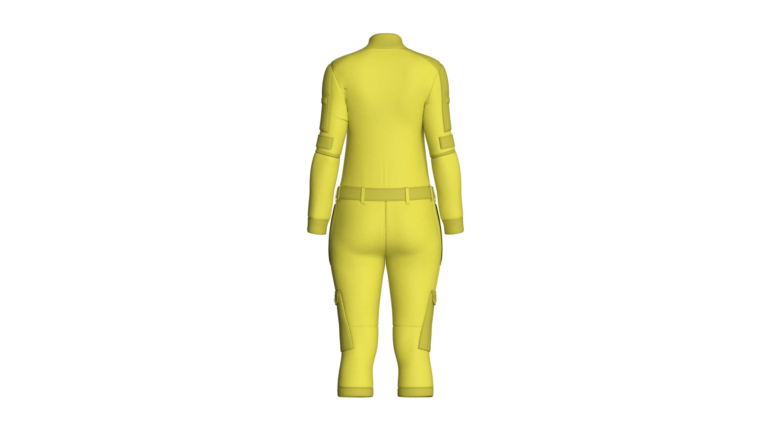 Girls Tactical Jumpsuit with Pockets 3D Model