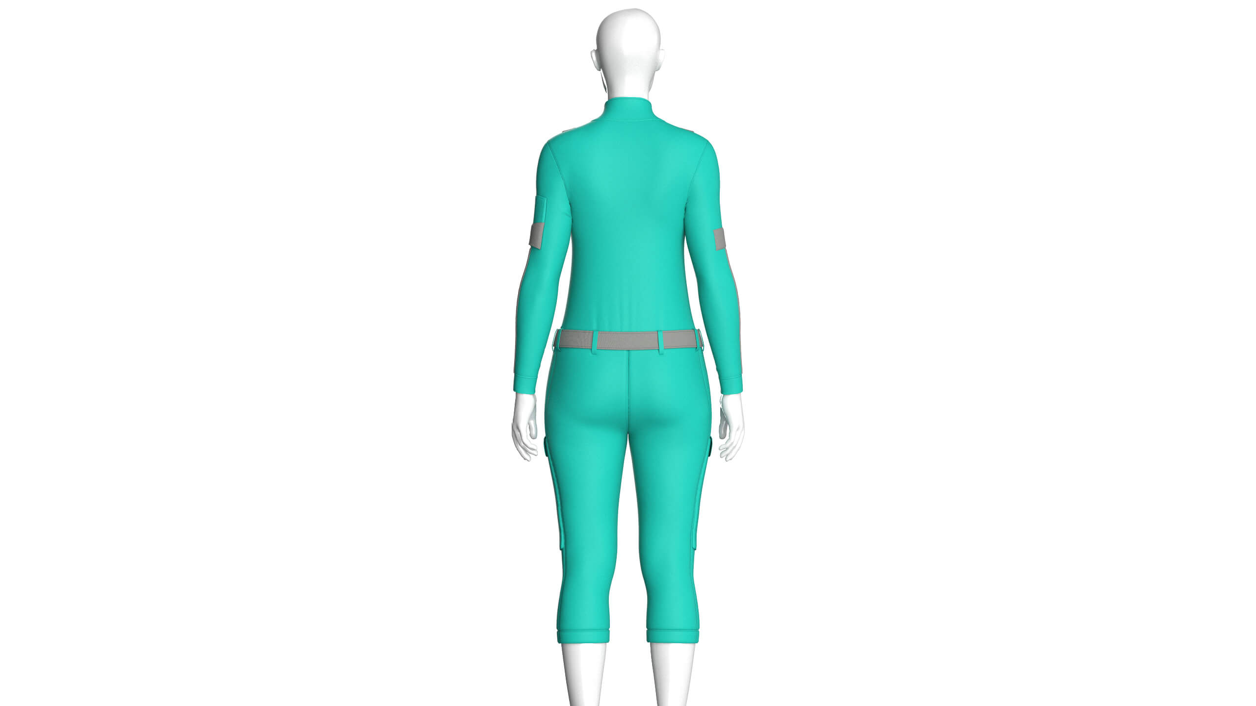 Girls Tactical Jumpsuit with Shoulder Straps 3D Model