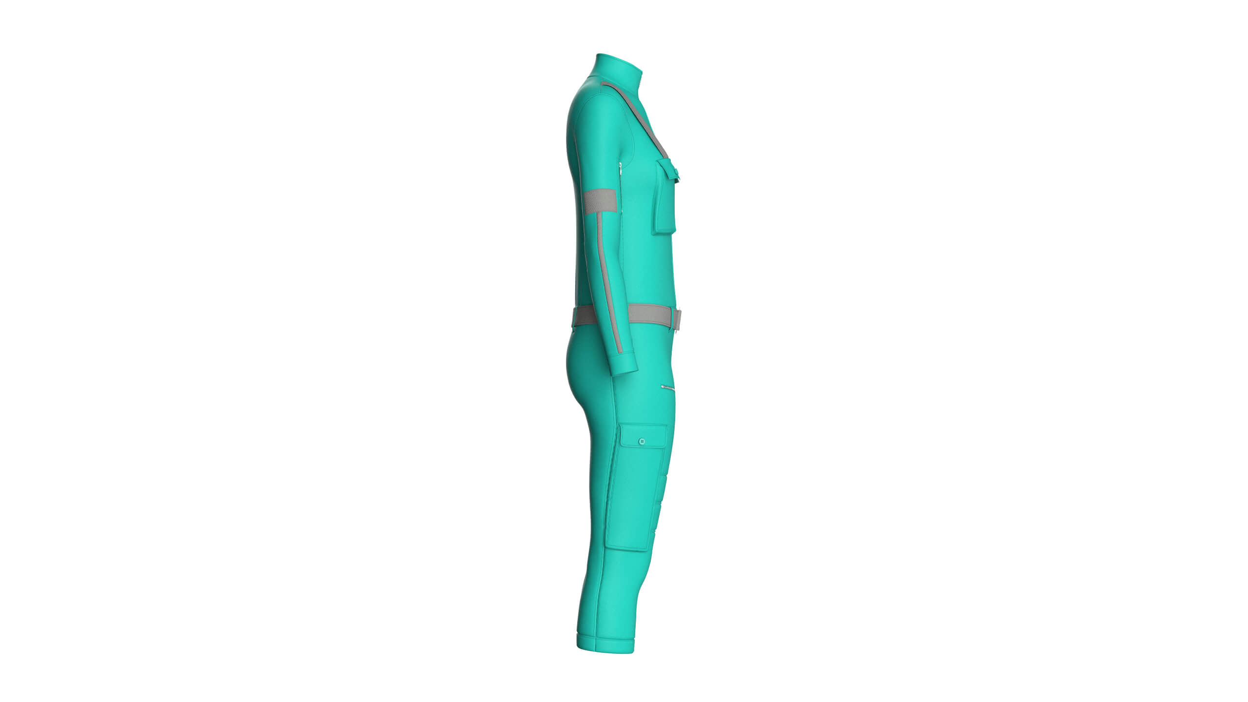 Girls Tactical Jumpsuit with Shoulder Straps 3D Model