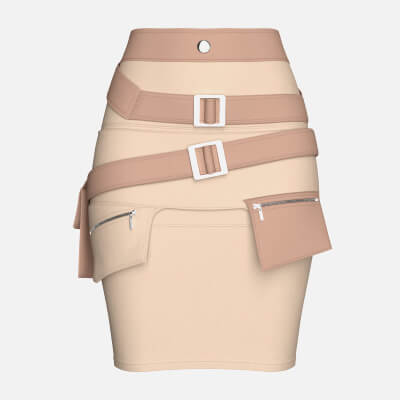 Girls Tactical Mini Skirt with Zip Pocket