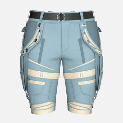 Girls Tactical Shorts with Leather Belt