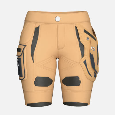 Girls Tactical Shorts with Leather