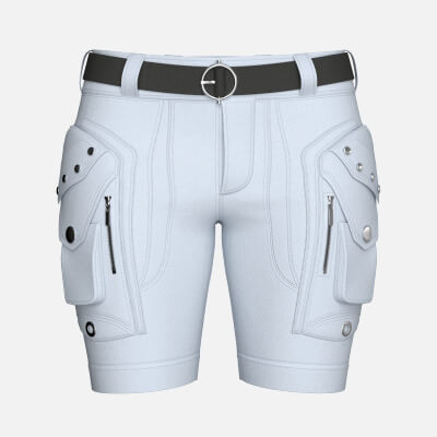 Girls Tactical Side Cargo Pockets Shorts with Belt
