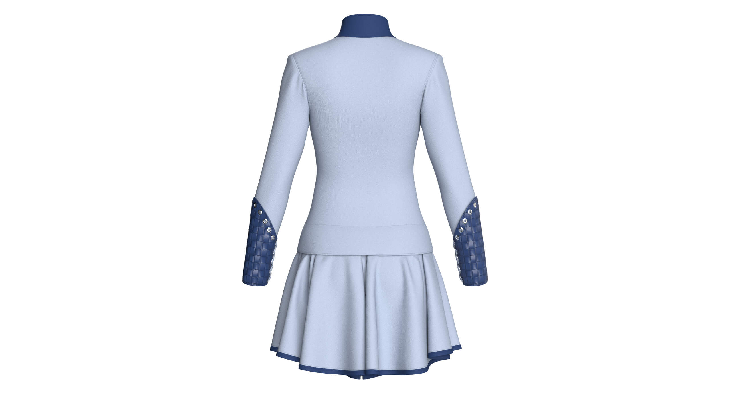 Girls Tactical Zip-Up Ruffled Mini Dress 3D Model