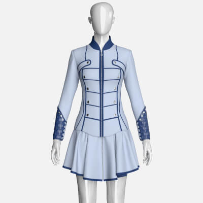 Girls Tactical Zip-Up Ruffled Mini Dress