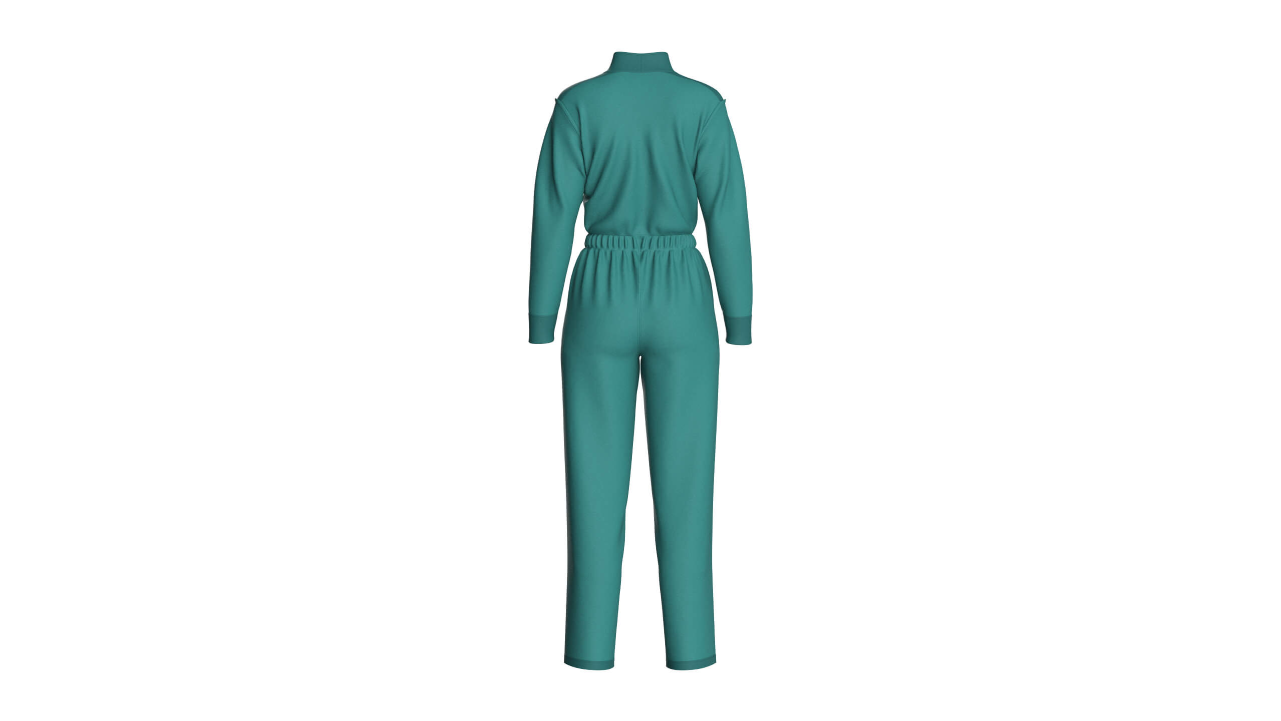 Girls Technical Jumpsuit with Diagonal Zipper 3D Model