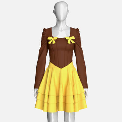 Girls Tiered Ruffle Skirt with Corset Top - Outfit