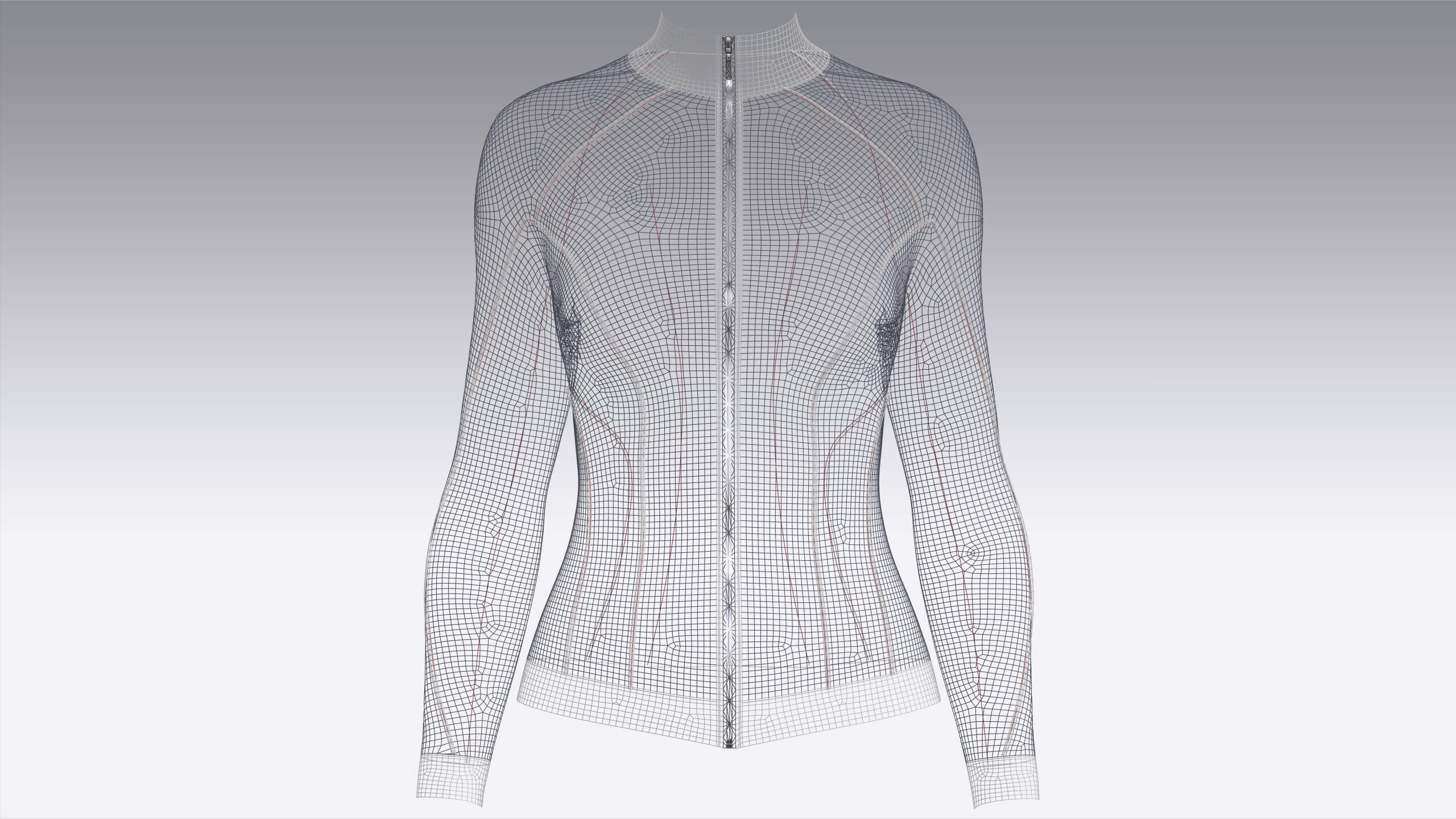Girls Track Jacket with White Piping 3D Model